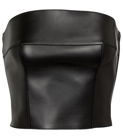 LOEWE - Leather bustier top | Mytheresa