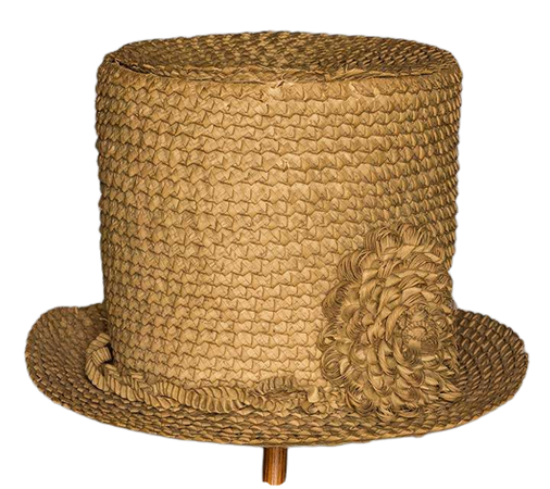 LADY'S STRAW RIDING HAT, 1810-1820