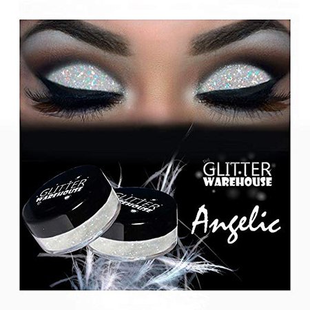 Amazon.com : Angelic GlitterWarehouse White Irredescent Loose Glitter Powder Great for Eyeshadow / Eye Shadow, Makeup, Body Tattoo, Nail Art and More! : Beauty