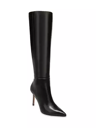 Shop Veronica Beard Lisa Leather High-Heel Boots | Saks Fifth Avenue