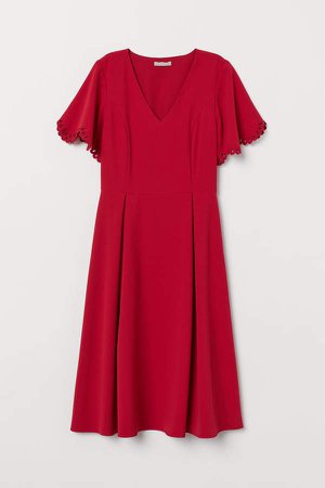 Creped Dress - Red