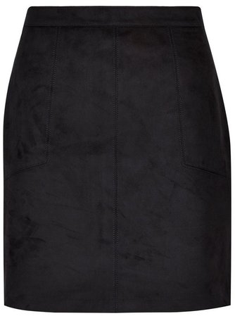 Black Suedette Mini Skirt