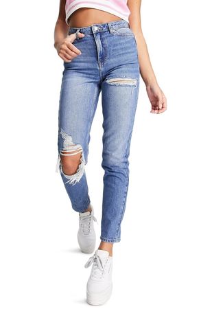 Topshop Distressed Ankle Mom Jeans | Nordstrom