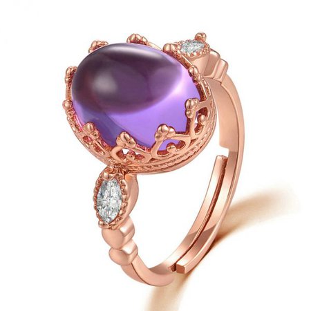 Purple Amethyst Queen Ring | GemHeal™