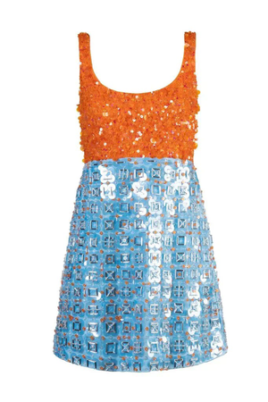 Orange and Blue Sequin Dress
