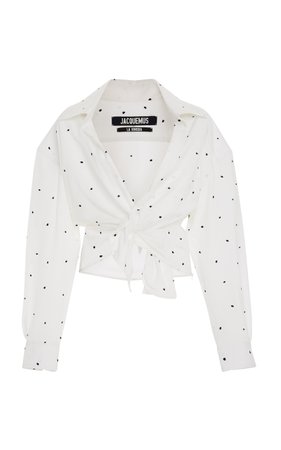 Tie-Front Dotted Broadcloth Shirt by Jacquemus | Moda Operandi
