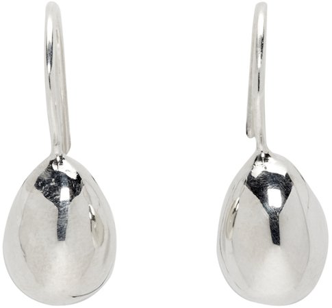 Silver Petite Egg Drop Earrings