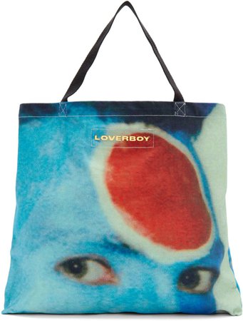 Charles Jeffrey Loverboy: Blue & Red Charles Face Tote | SSENSE