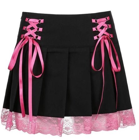 pink and black skirt