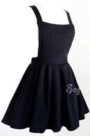 black overall skirt