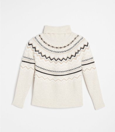 Petite Fair Isle Fuzzy Turtleneck Sweater | LOFT