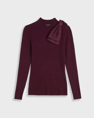 Extravagant bow jumper - Oxblood | Sweaters | Ted Baker