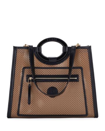 Fendi Runaway Medium Perforated Leather Tote Bag | Neiman Marcus