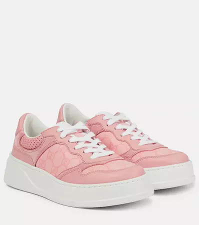 Chunky B Leather Sneakers in Pink - Gucci | Mytheresa