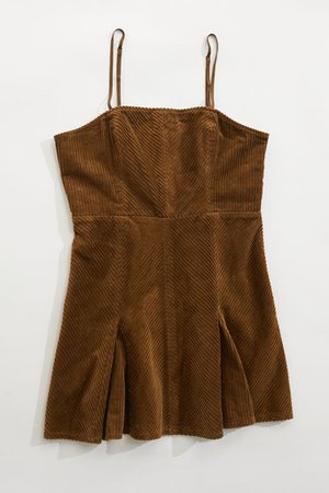 UO Kensie Corduroy Lace-Back Mini Dress | Urban Outfitters