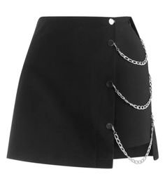 Black Mini Skirt With Chains