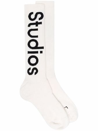 Acne Studios logo-print ribbed socks