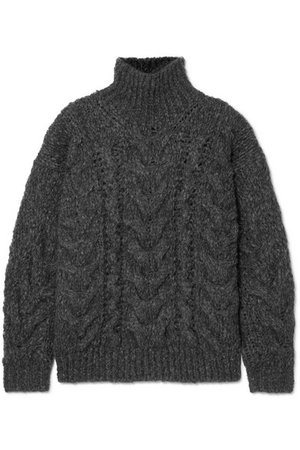 IRO | Sirah oversized cable-knit turtleneck sweater | NET-A-PORTER.COM