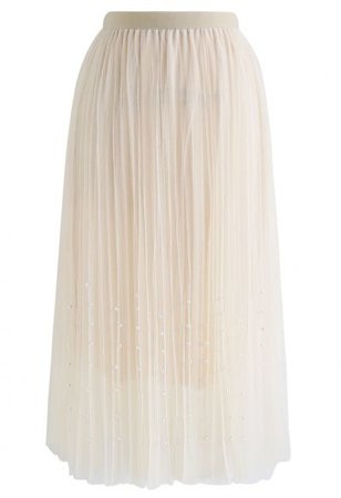 long skirt with pearls chicwish