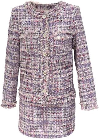 Amazon.com: YIZHIWANG Designer Autumn Winter Clothes Women Elegant O-Neck Wool Jacket+Mini Skirt Two Piece Sets Outfits Streetwear : Clothing, Shoes & Jewelry