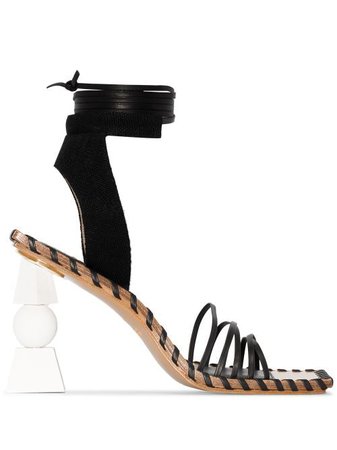 Shop black Jacquemus Valérie 105mm wrap-tie sandals with Express Delivery - Farfetch