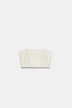 FAUX LEATHER CROP TOP | ZARA United States