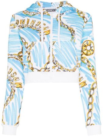 Moschino charm-print cropped hoodie $203 - Shop SS19 Online - Fast Delivery, Price