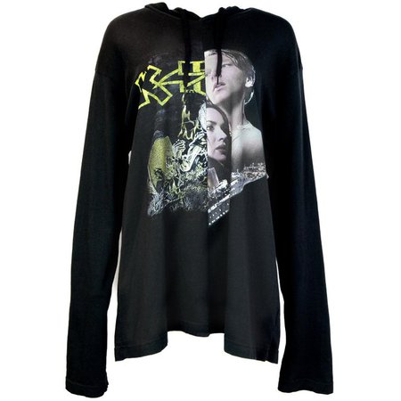 Vetements 2017 Black Graphic Kiss/Titanic Oversized Cotton Hoodie Top sz Small For Sale at 1stdibs