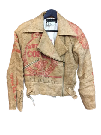 vintage 1980s coffee sack motorcycle jackets