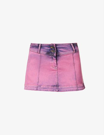 KNWLS - Harley bleach-wash cotton-blend skirt | Selfridges.com