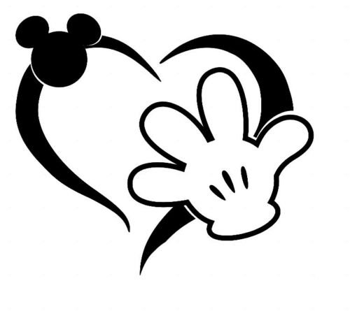Custom Vinyl Decal Run Disney Hand Glove Mickey Icon Heart Love | eBay