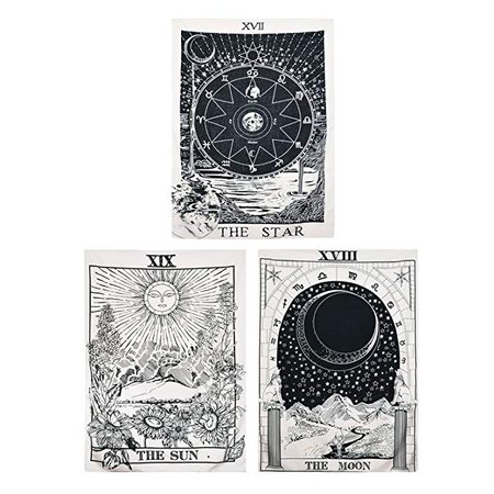 Amazon.com: BLEUM CADE Tarot Tapestry The Moon The Star The Sun Tapestry Medieval Europe Divination Tapestry Wall Hanging Tapestries Mysterious Wall Tapestry for Home Decor (Pack of 3, 51"×59", Sun & Moon & Star): Home & Kitchen