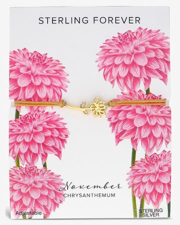 Sterling Forever November 'Chrysanthemum' Birth Flower Bracelet