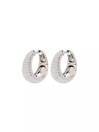 Yvonne Léon 9kt white gold Berlingo diamond hoop earrings - FARFETCH