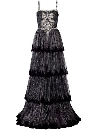 Dolce&Gabbana bow crystal-embellished evening gown