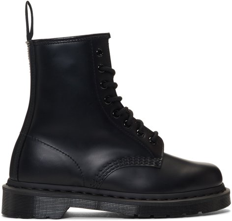 Dr. Martens: Black 1460 Mono Lace-Up Boots | SSENSE