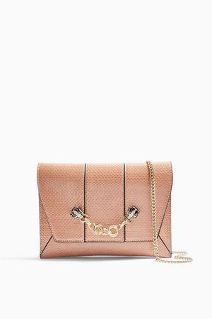 Pale Pink Panther Chain Clutch Bag | Topshop