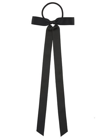 Ribbon Bow Hair Pony | Black | One Size | 7860970300 | Accessorize