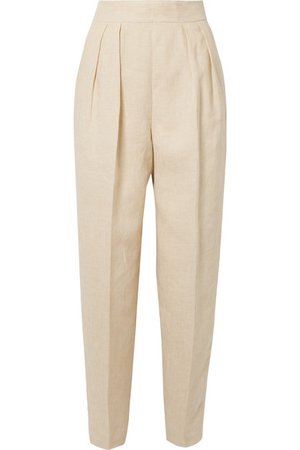 Theory | Pleated linen tapered pants | NET-A-PORTER.COM