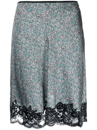 Paco Rabanne lace-trim floral-print Skirt - Farfetch