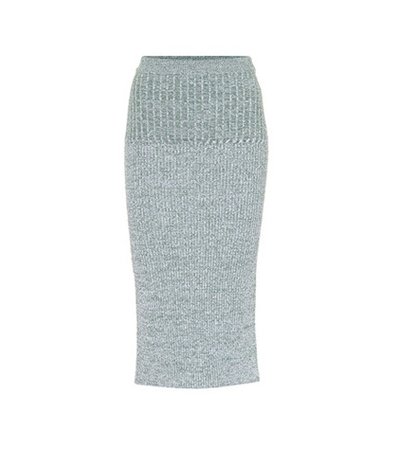 Wool-blend midi skirt