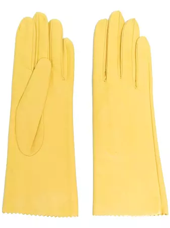 Manokhi zig-zag edge leather gloves