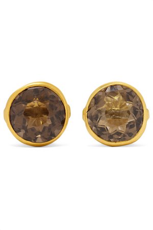 Pippa Small | 18-karat gold quartz earrings | NET-A-PORTER.COM
