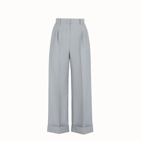 Grey wool trousers - TROUSERS | Fendi
