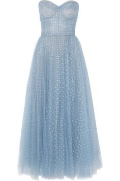 Monique Lhuillier | Faux pearl-embellished tulle gown