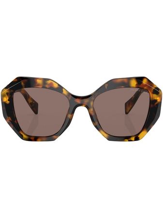 Prada tortoiseshell-effect Logo Sunglasses - Farfetch