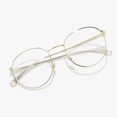 Eyeglasses: Oval Eyeglasses, metal — Fashion | CHANEL