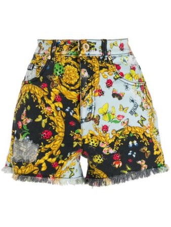 VERSACE JEANS COUTURE Baroque Shorts In Black