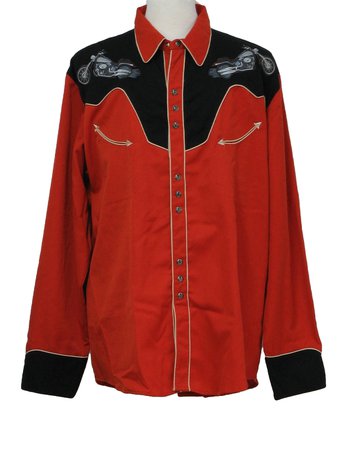 1990's Scully Mens Rockabilly Style Western Shirt