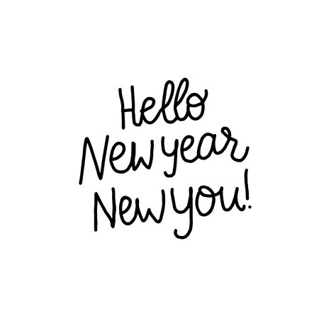 Hello New Year New You Lettering Inscription. Positive Motivate.. Royalty Free Cliparts, Vectors, And Stock Illustration. Image 114081063.